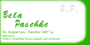 bela paschke business card